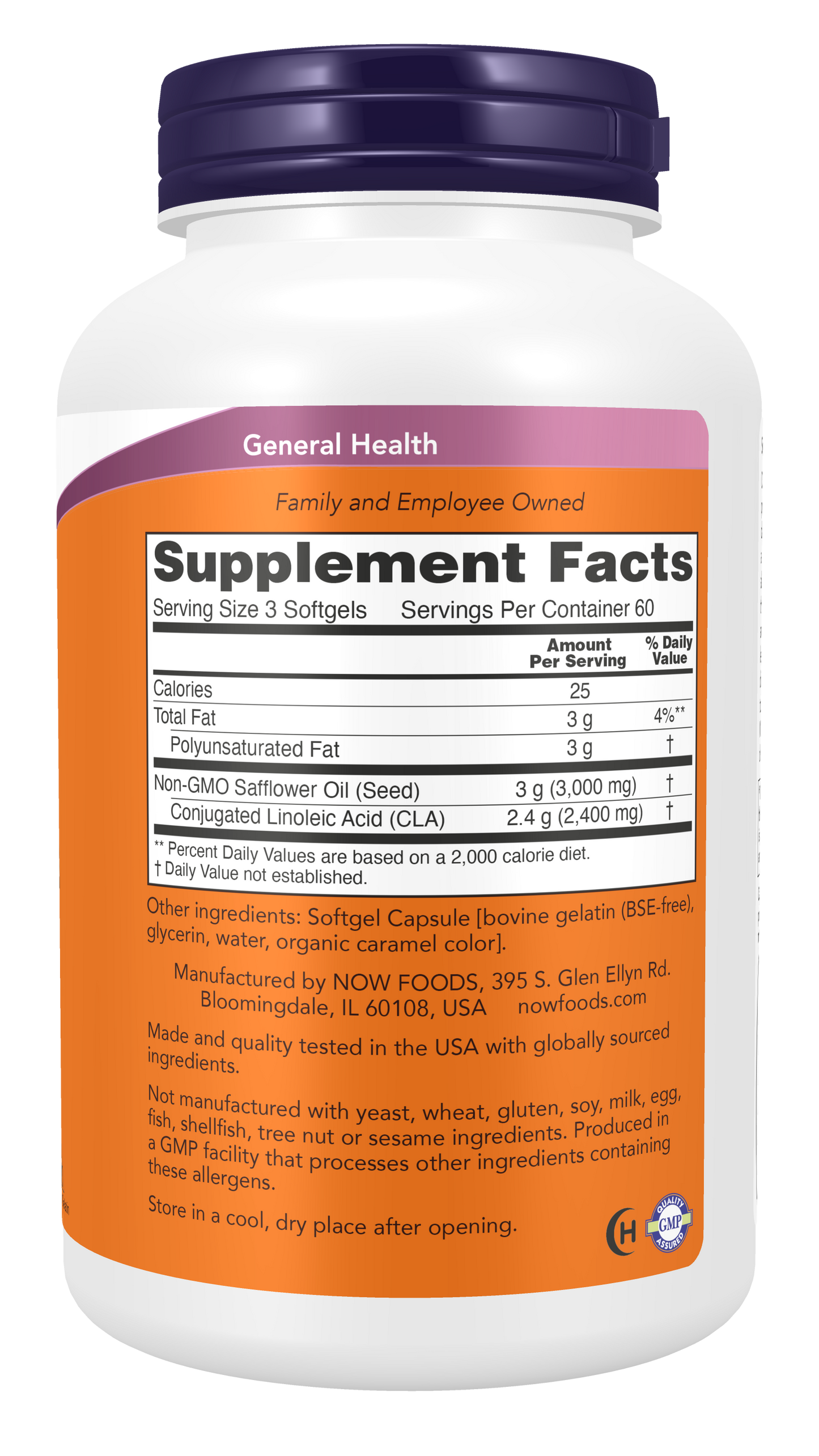 NOW Supplements, CLA 800 mg, Nutritional Oil, 180 Softgels