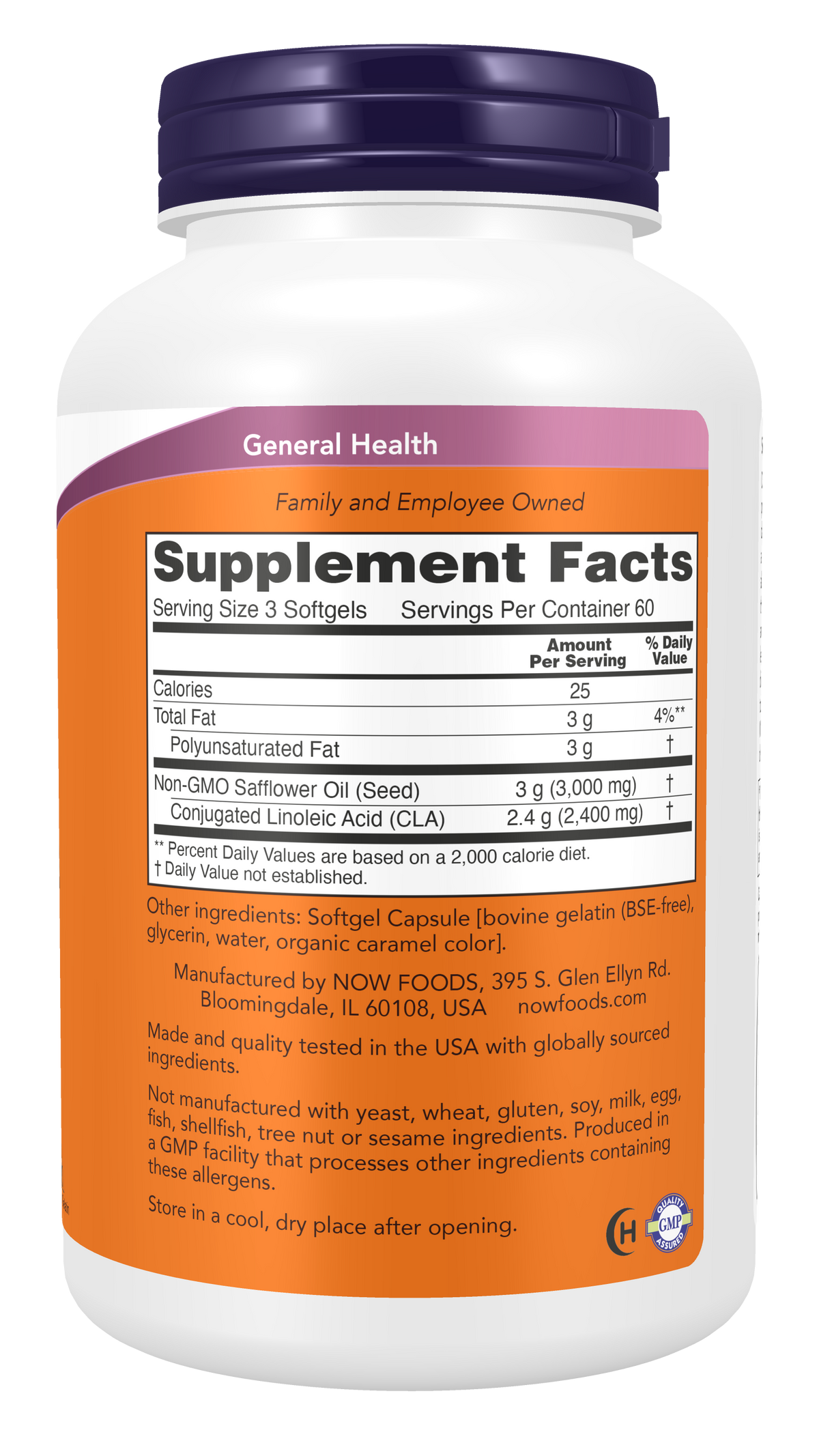 NOW Supplements, CLA 800 mg, Nutritional Oil, 180 Softgels