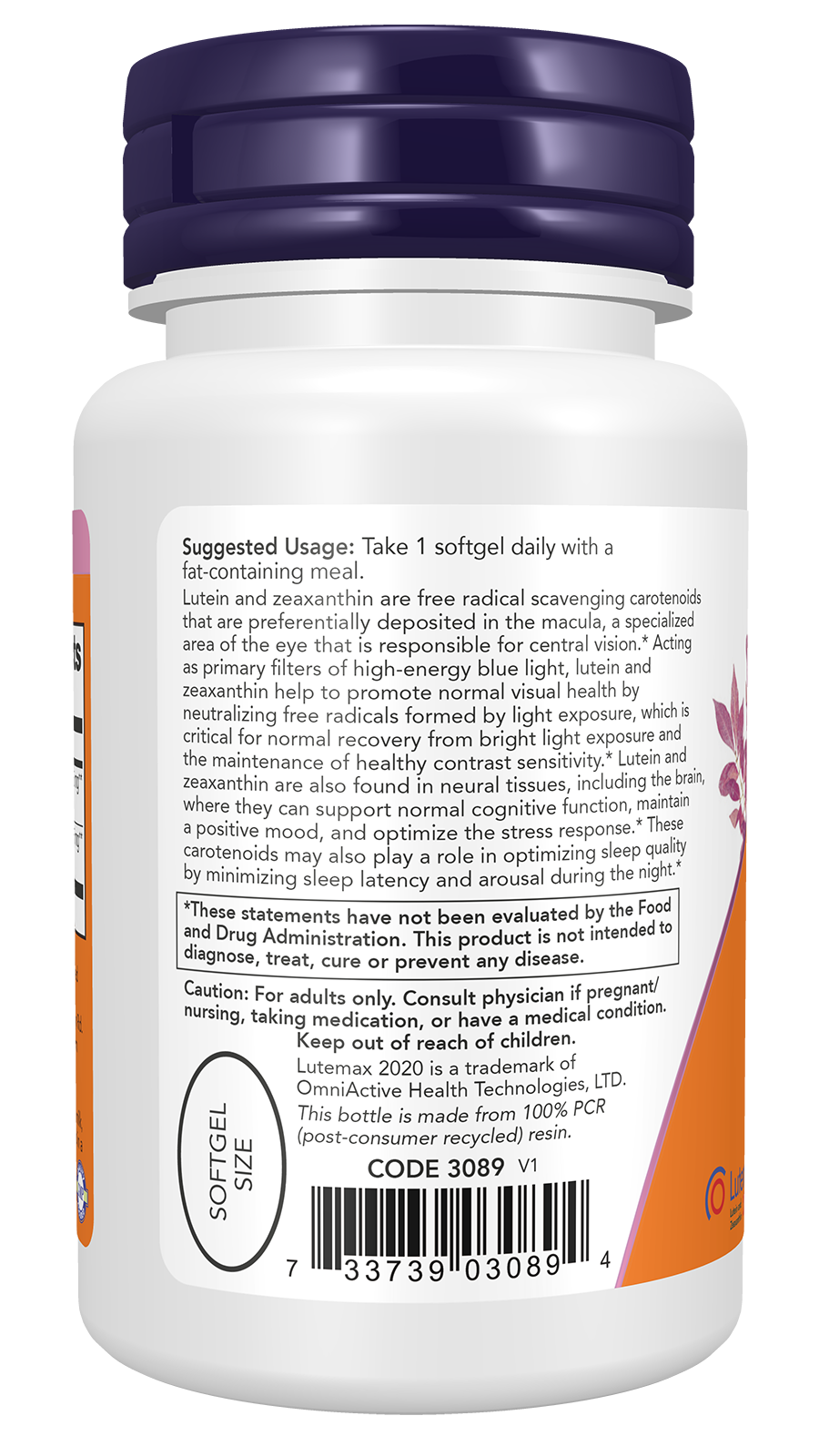 NOW Supplements, Lutein & Zeaxanthin with 25 mg Lutein and 5 mg Zeaxanthin, 120 Softgels