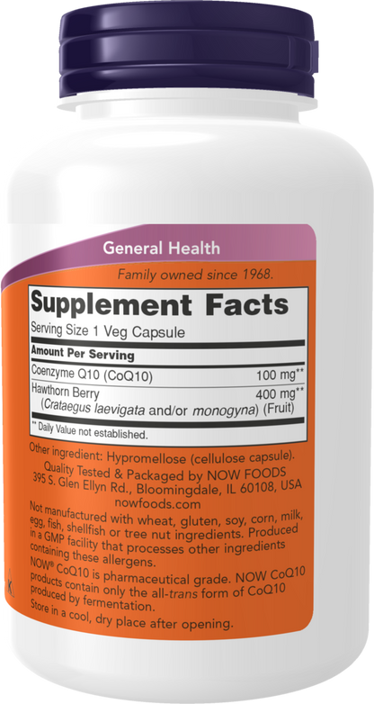 NOW Supplements, CoQ10 100 mg, Pharmaceutical Grade, 180 Veg Caps