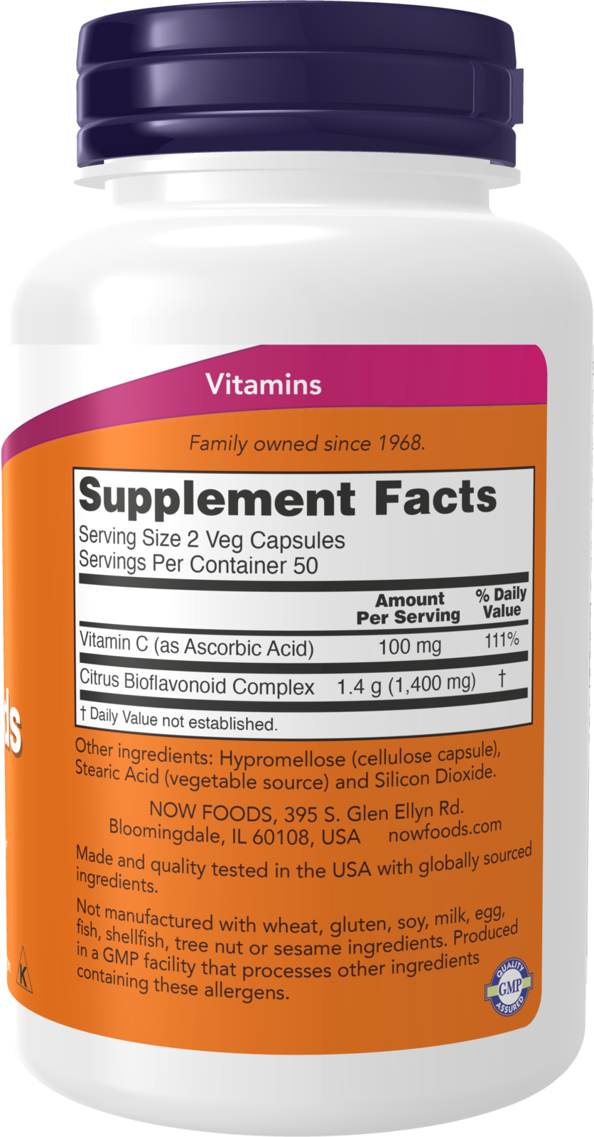 NOW Supplements, Citrus Bioflavonoids 700mg, Cell Defense*, 100 Veg Caps