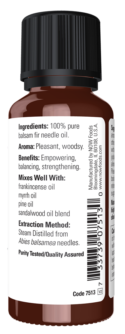 NOW Essential Oils, Balsam Fir Needle Oil, Steam Distilled, 1 fl. oz
