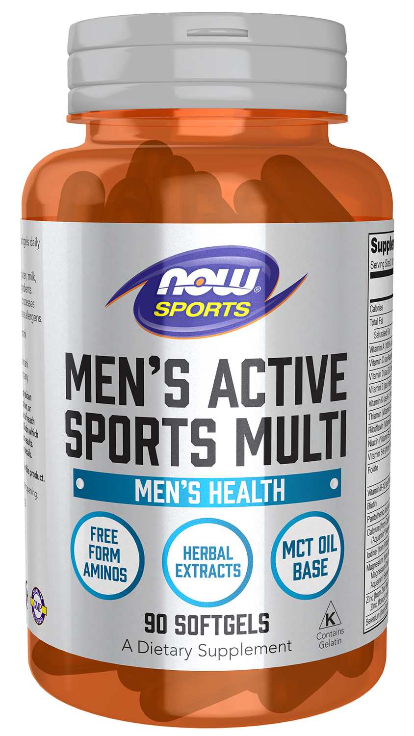 NOW Sports, Men's Active Sports Multi, Daily Multivitamin, 90 Softgels