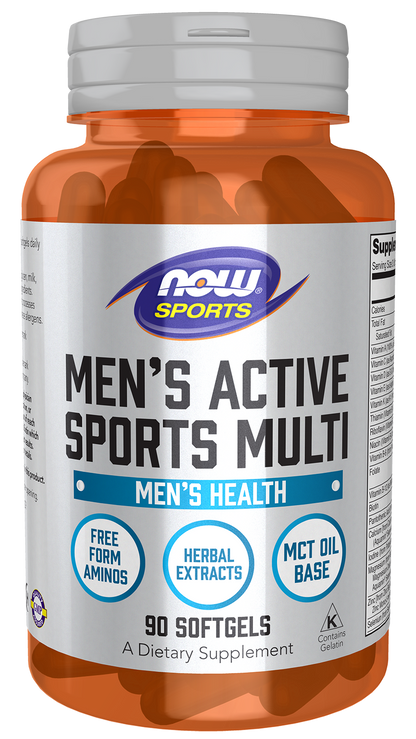 NOW Sports, Men's Active Sports Multi, Daily Multivitamin, 90 Softgels