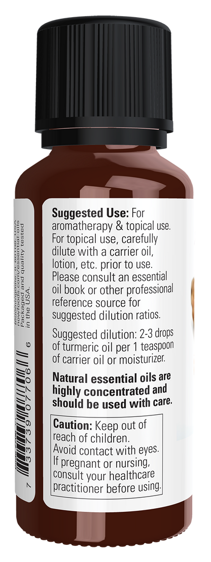 NOW Essential Oils, Turmeric Oil, Undiluted, Steam Distilled, 1 fl. oz