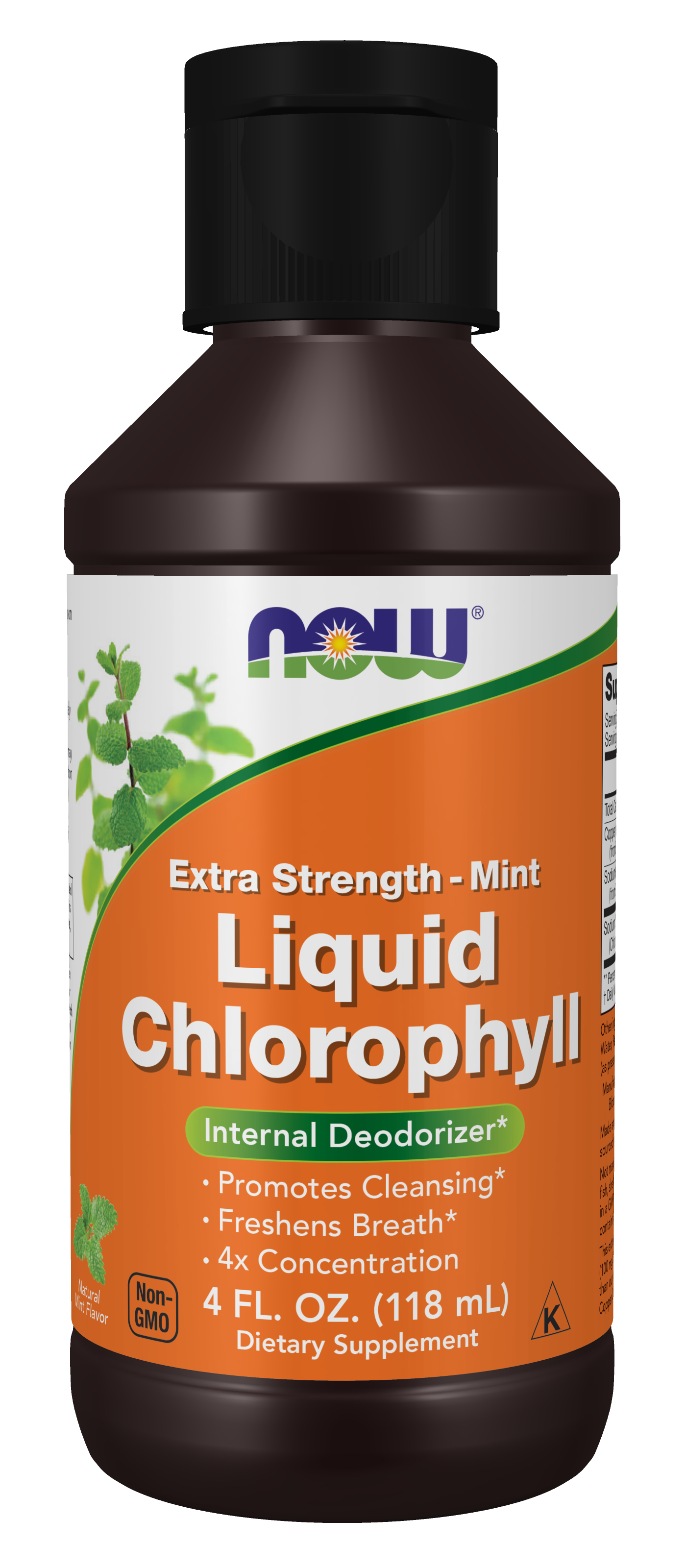 NOW Supplements, Liquid Chlorophyll, Extra Strength, Mint, 4 fl. Oz.