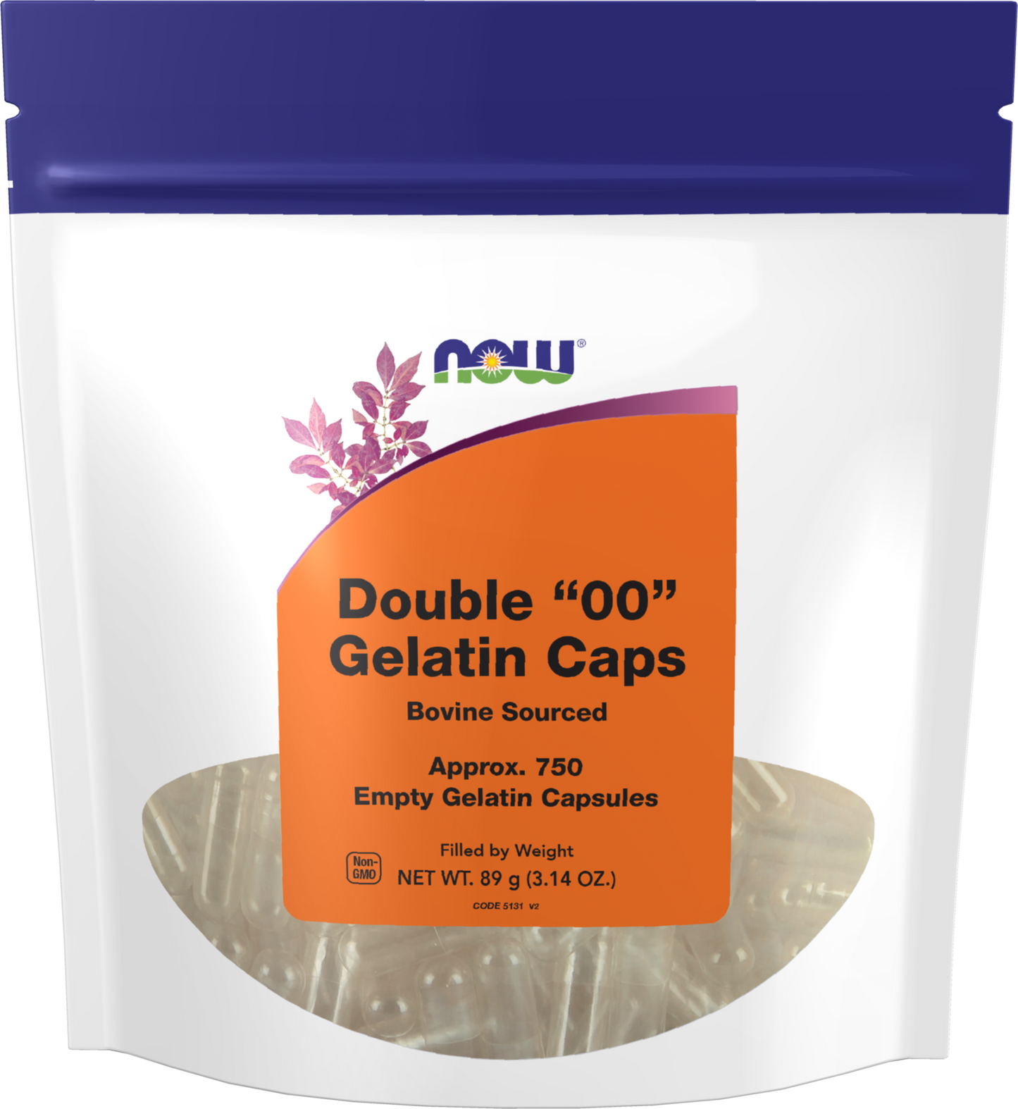 NOW Supplements, Empty Gelatin Caps, Double "00", Bovine, 750 Gel Caps