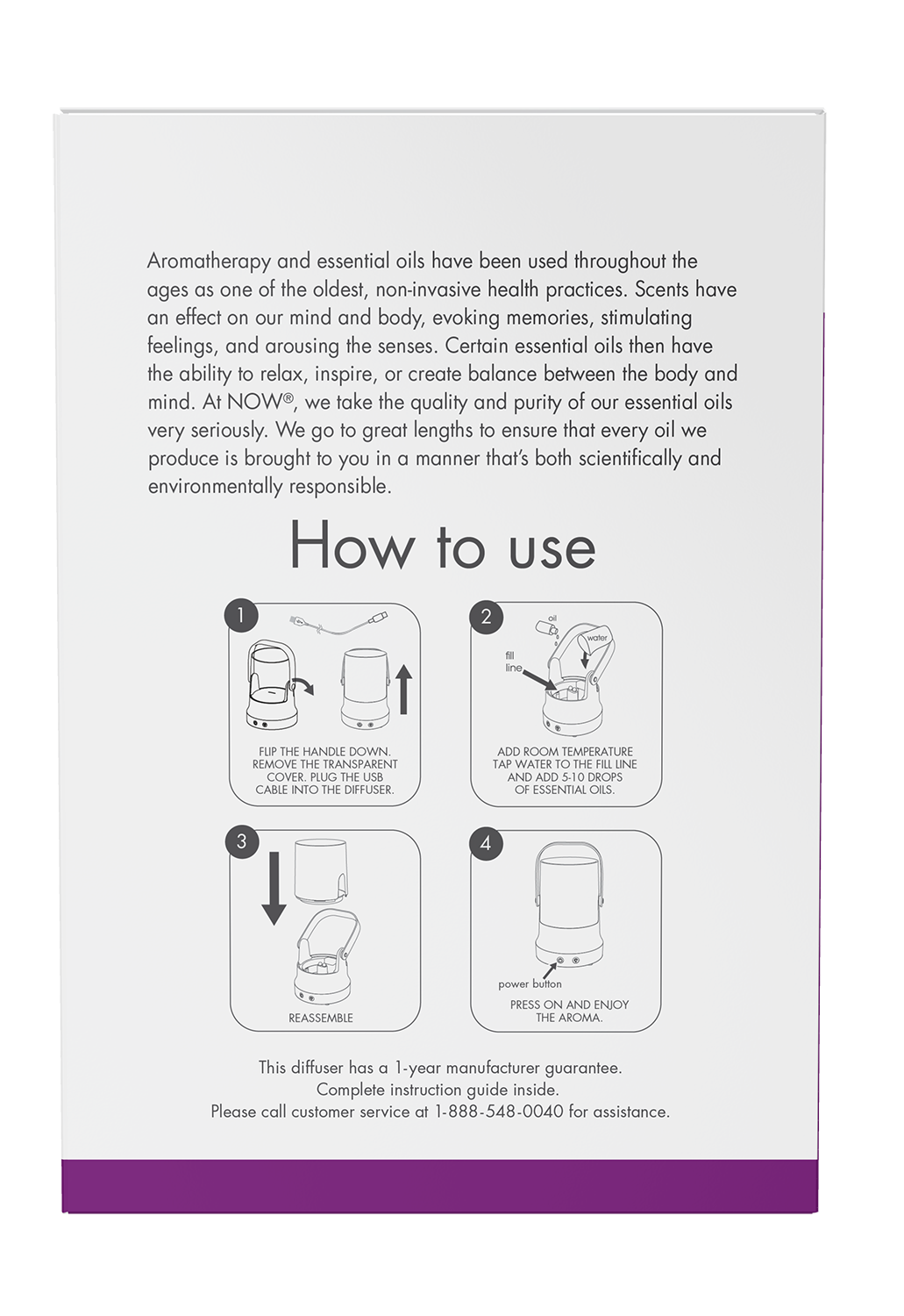 NOW Solutions, FireMist Lantern, Rechargeable USB Ultrasonic Oil Diffuser