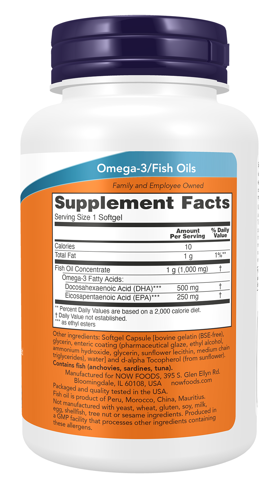 NOW Supplements, DHA-500 with 250 EPA, Molecularly Distilled, 90 Softgels