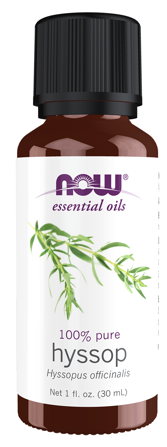 NOW Essential Oils, Hyssop Oil, Undiluted, Steam Distilled, 1 fl. oz
