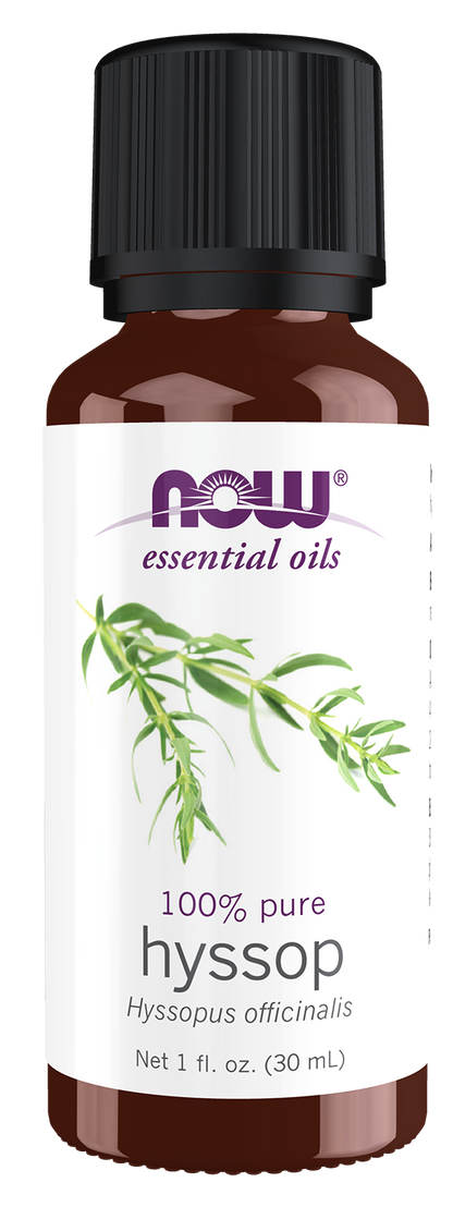 NOW Essential Oils, Hyssop Oil, Undiluted, Steam Distilled, 1 fl. oz