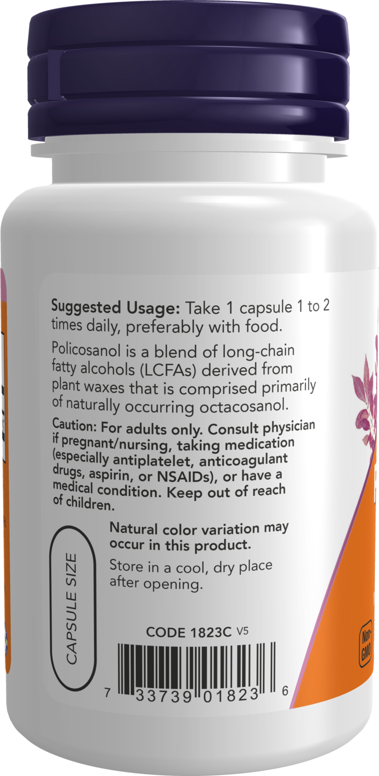 NOW Supplements, Policosanol 10 mg, Blend of LCFAs, 90 Veg Caps
