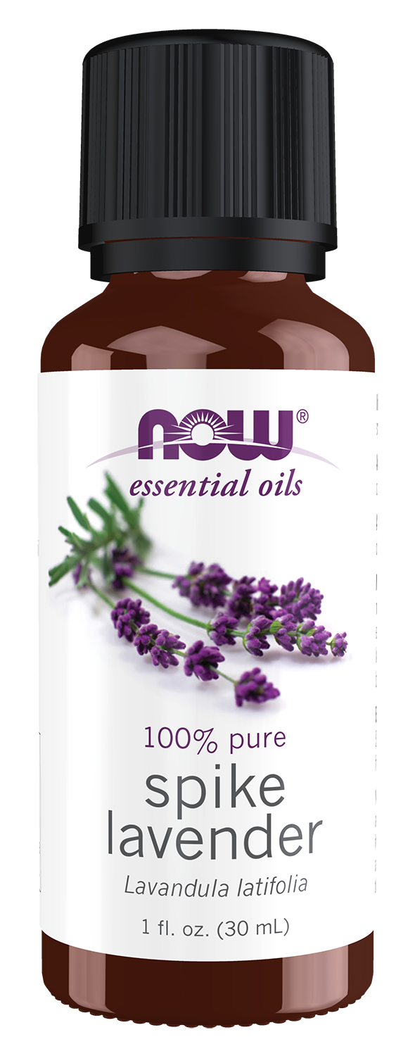 NOW Essential Oils, Spike Lavender, Steam Distilled, Undiluted, 1 fl. oz