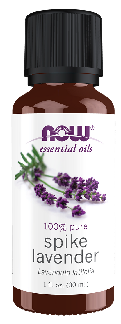 NOW Essential Oils, Spike Lavender, Steam Distilled, Undiluted, 1 fl. oz