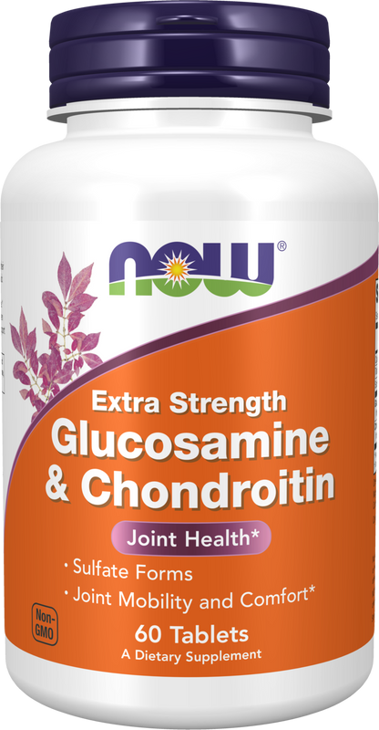 NOW Supplements, Glucosamine & Chondroitin, Sulfate Forms, 60 Tabs