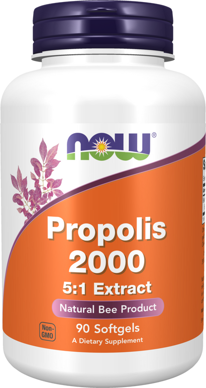 NOW Supplements, Propolis 2,000, 5:1 Extract, Bee Product, 90 Softgels