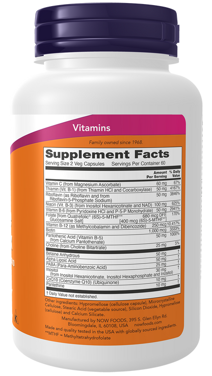 NOW Supplements, Co-Enzyme B Complex with ALA and CoQ10, 120 Veg Caps