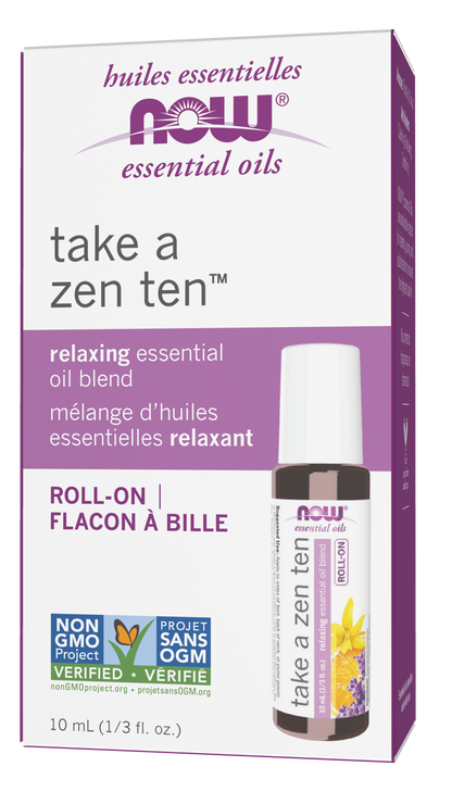 NOW Essential Oils, Take A Zen Ten™  Relaxing Roll On, 10 mL
