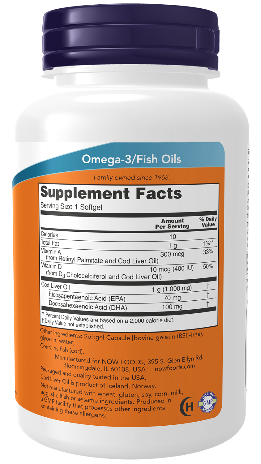 NOW Supplements, Cod Liver Oil 1,000 mg, EPA, DHA, 90 Softgels