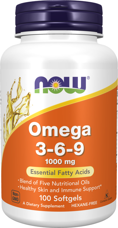 NOW Supplements, Omega 3-6-9 1000 mg, 100 Softgels