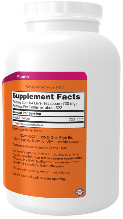 NOW Supplements, Inositol Powder, Cellular Health*, 1-lb