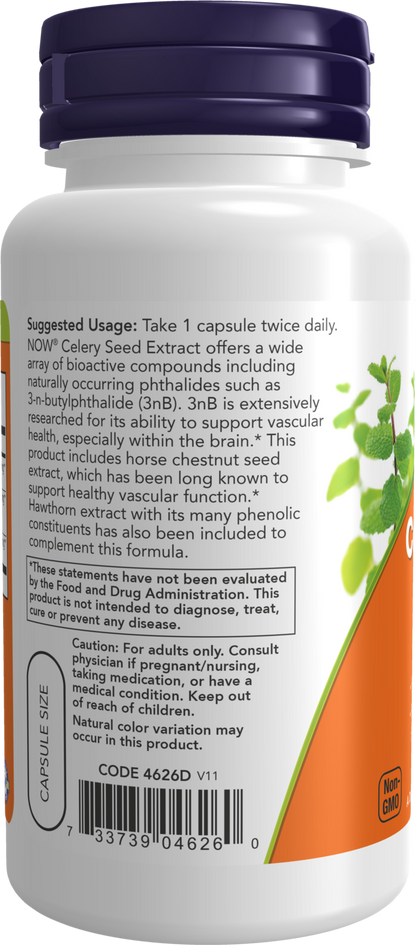 NOW Supplements, Celery Seed Extract with Horse Chestnut, 60 Veg Caps