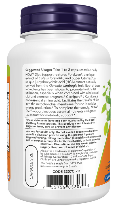 NOW Supplements, Diet Support with ForsLean®, 120 Veg Caps
