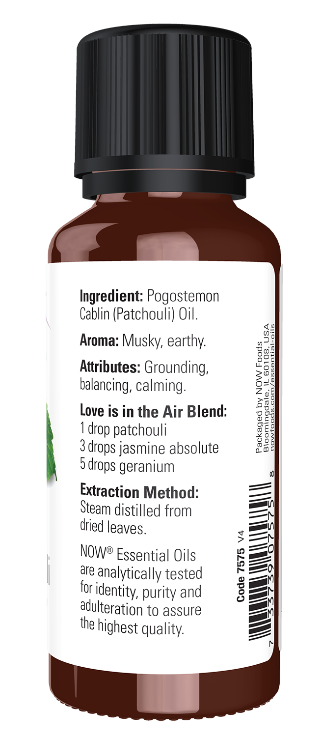 NOW Essential Oils, Patchouli Oil, Steam Distilled, Undiluted, 1 fl. oz