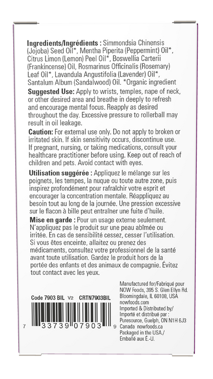 NOW Essential Oils, Mind That Energy Focusing Roll On Blend, 10 mL