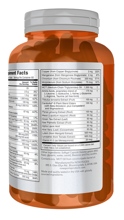 NOW Sports, Men's Active Sports Multi, Daily Multivitamin, 180 Softgels