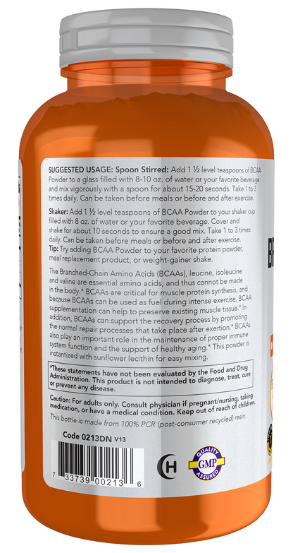 NOW Sports, Branched Chain Amino Acid Powder, Recovery*, 12 oz