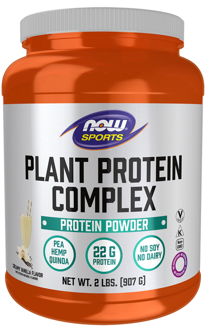 NOW Sports, Plant Protein Complex  22g, Creamy Vanilla, 2 lbs