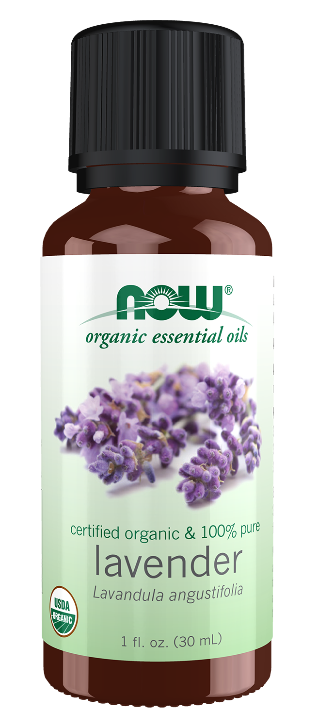 NOW Essential Oils, Organic Lavender Oil, Steam Dist., Undiluted, 1 fl. oz