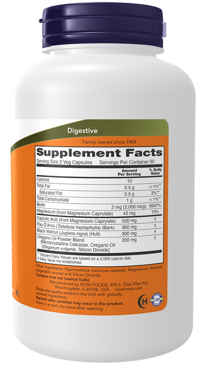 NOW Supplements, Candida Support with Pau D'Arco, Oregano Oil, 180 Veg Caps