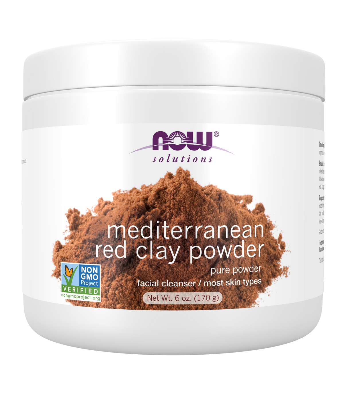 NOW Solutions, Mediterranean Red Clay Powder, Sensitive Skin Mask, 6 oz