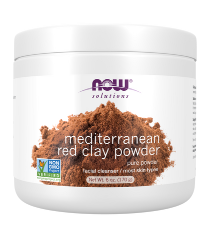 NOW Solutions, Mediterranean Red Clay Powder, Sensitive Skin Mask, 6 oz