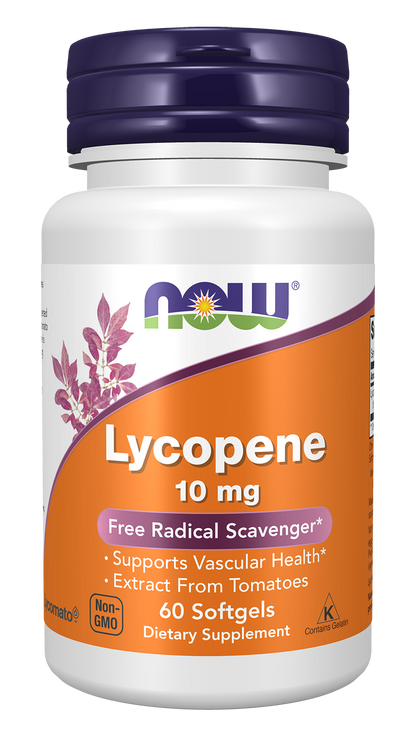 NOW Supplements, Lycopene 10 mg with Extract from Tomatoes, 60 Softgels