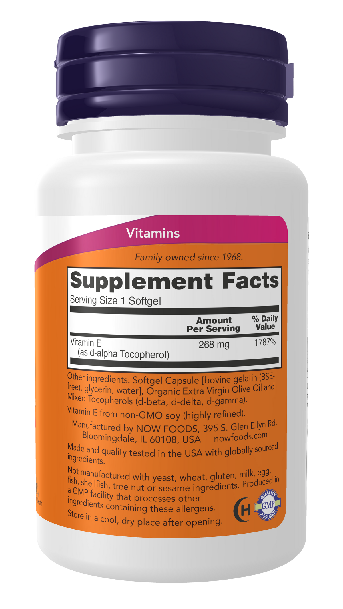 NOW Supplements, Vitamin E-400 IU Mixed Tocopherols, 50 Softgels