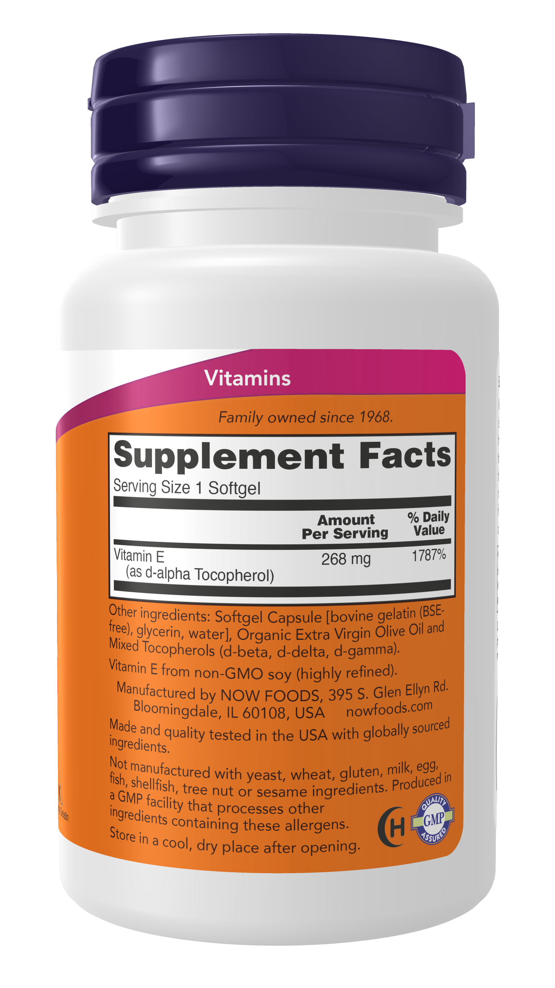 NOW Supplements, Vitamin E-400 IU Mixed Tocopherols, 50 Softgels