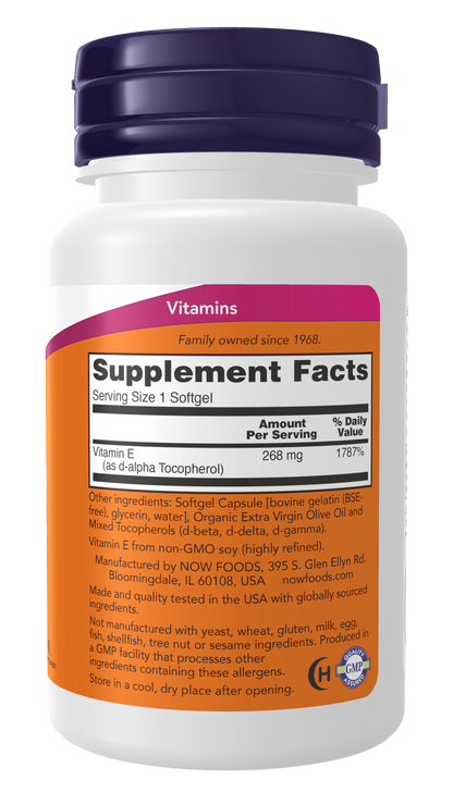NOW Supplements, Vitamin E-400 IU Mixed Tocopherols, 50 Softgels