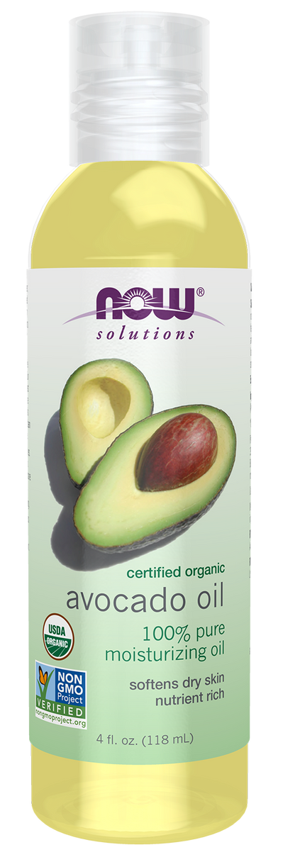 NOW Solutions, Organic Avocado Oil, Moisturizing and Softening, 4 fl. oz
