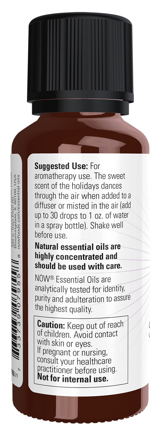 NOW Essential Oils, Sugar Plum Oil Holiday Blend, 1 fl. oz.