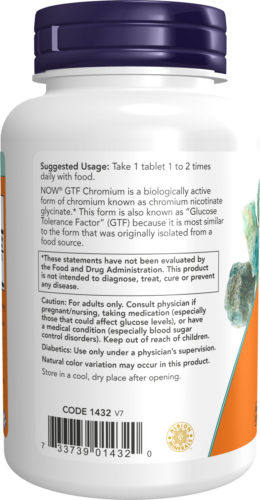 NOW Supplements, GTF (Glucose Tolerance Factor) Chromium 200 mcg, 250 Tabs
