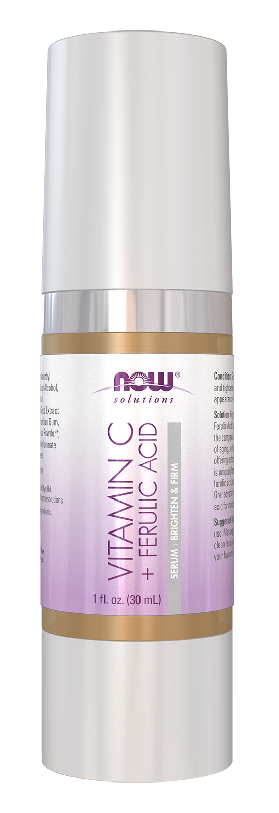 NOW Solutions, Vitamin C Serum Plus Ferulic Acid, Brightening, 1 fl. oz