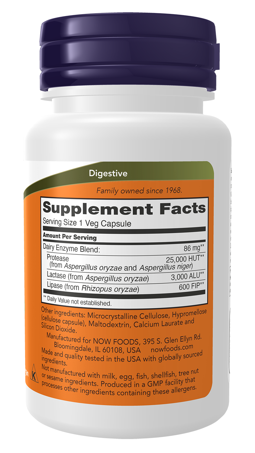 NOW Supplements, Dairy Digest Complete, Digests Lactose*, 90 Veg Caps