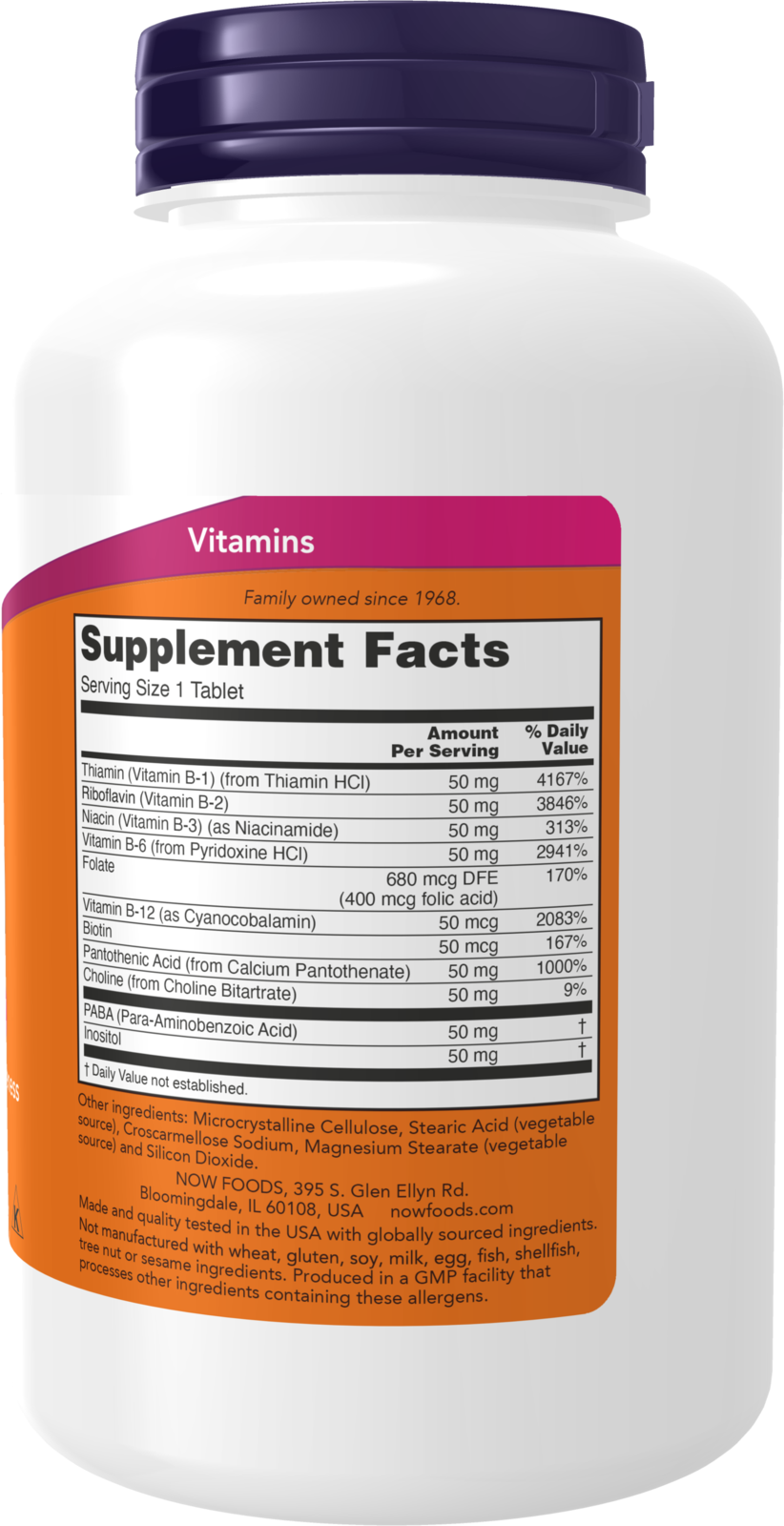 NOW Supplements, Vitamin B-50 mg, Energy Production*, 250 Tabs