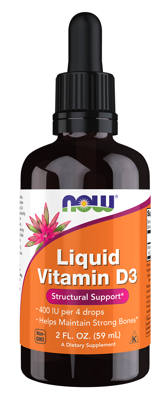 NOW Supplements, Liquid Vitamin D-3, Strong Bones*, 2-oz
