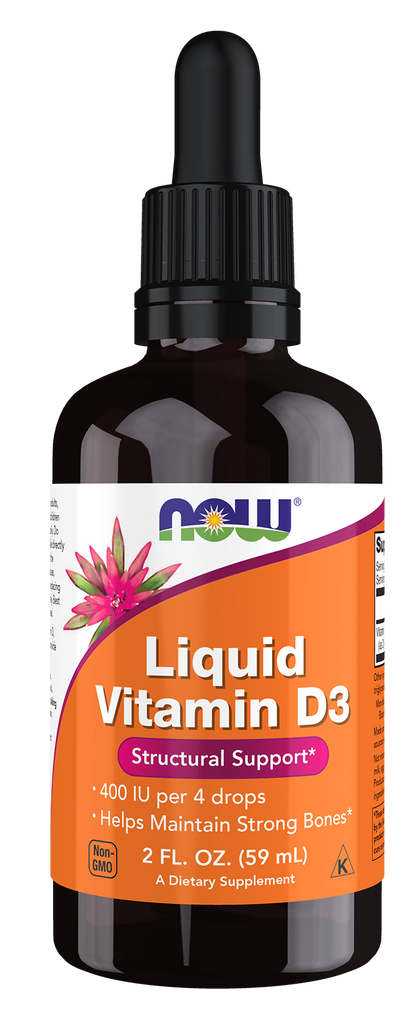 NOW Supplements, Liquid Vitamin D-3, Strong Bones*, 2-oz