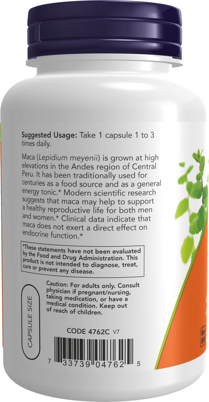NOW Supplements, Maca 500 mg, Unisex, Reproductive Health*, 250 Veg Caps