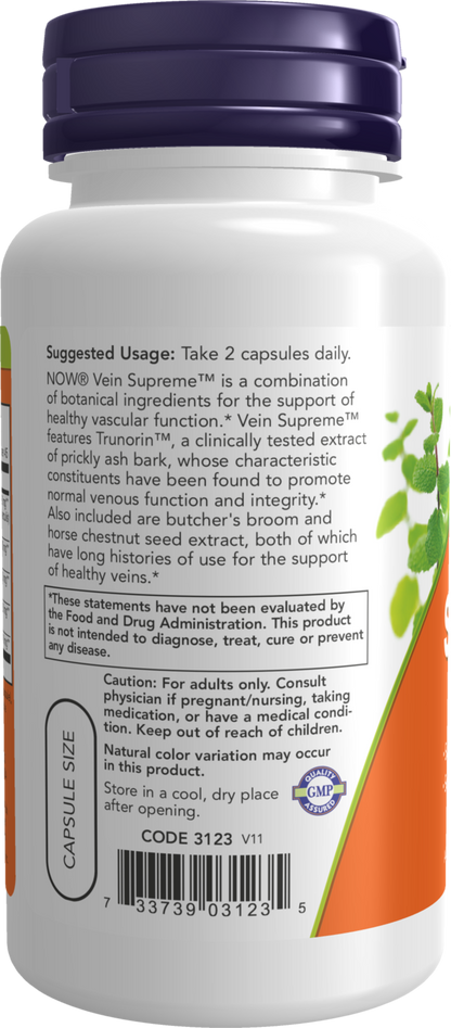 NOW Supplements, Vein Supreme™, Circulatory Support*, 90 Veg Caps